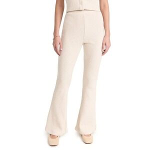 Madewell Cream Ribbed Flare Pants